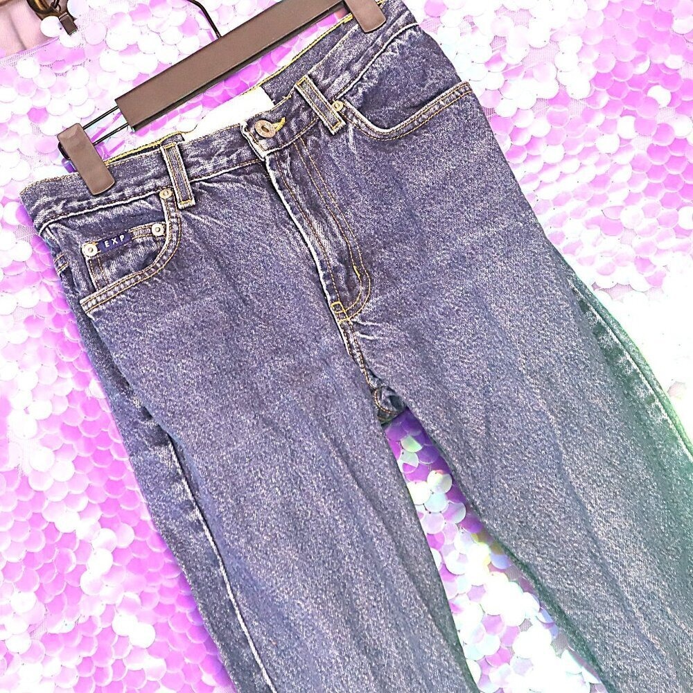 FLARE JEANS 1/2 Express Y2K 90s Low Rise Wide Whiskered Light Wash Denim Cotton